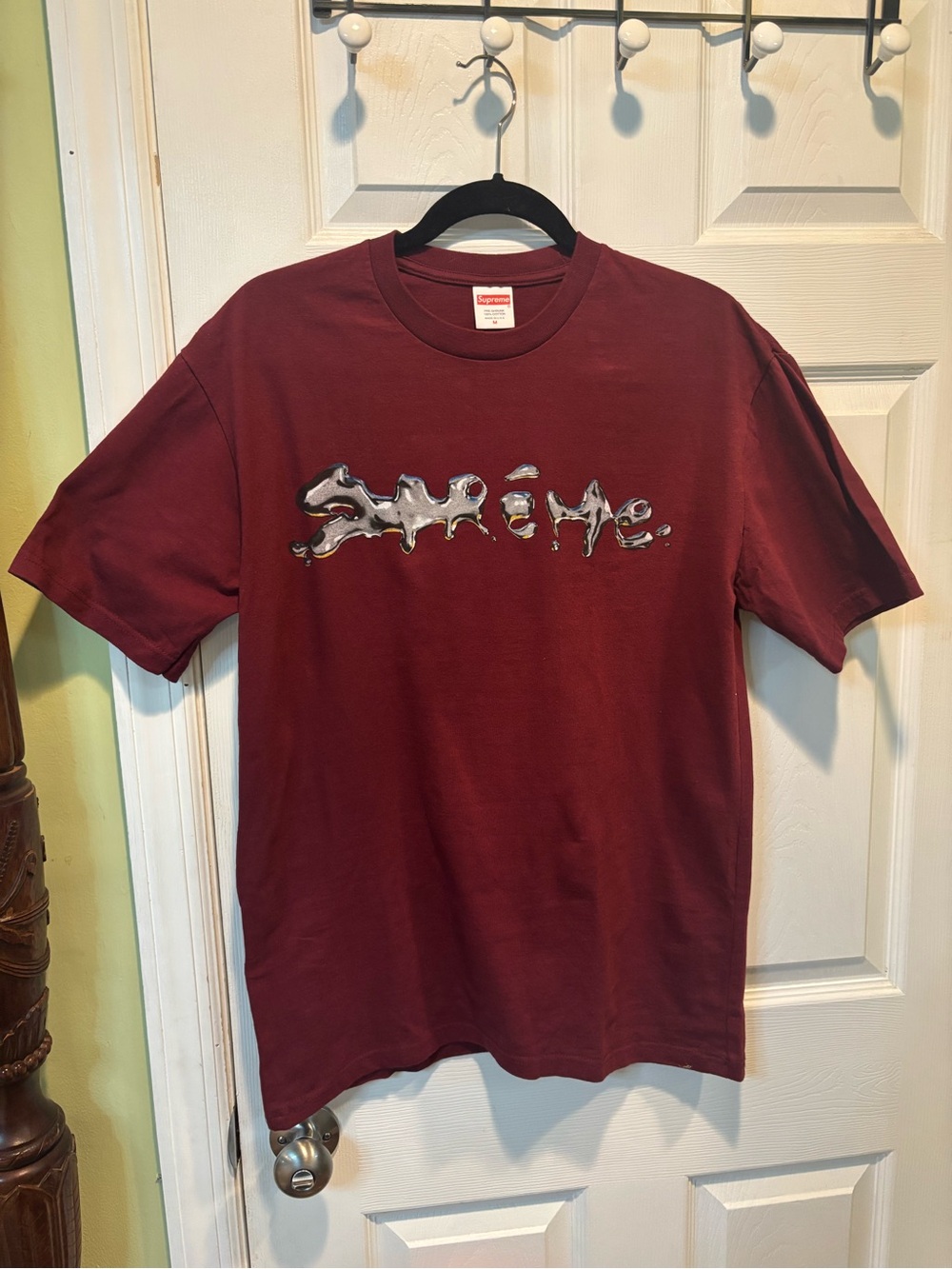 Supreme Liquid Tee Short Sleeve Pre-Shrunk  Cotton Men's Size M (Maroon)